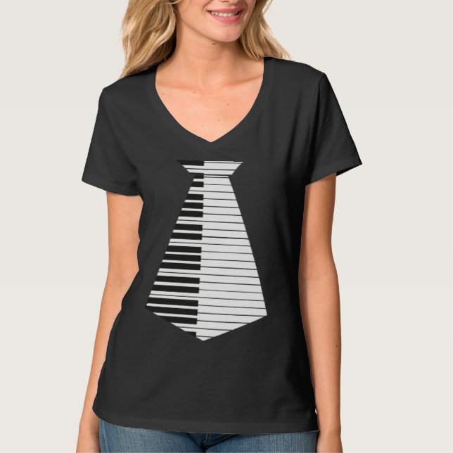 Camiseta Keyboard pianist piano tie musician (Frente)