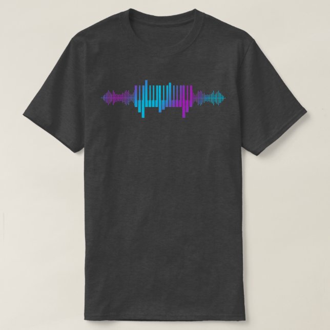 Camiseta Keyboard Player Heartbeat Music Waves  (Frente do Design)