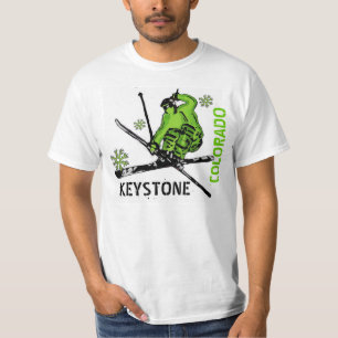Camiseta Keystone Colorado cara valor de tema verde