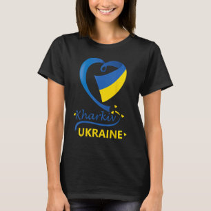 Camiseta Kharkiv Ucrânia Bandeira Nacional Cardíaca Emblem 