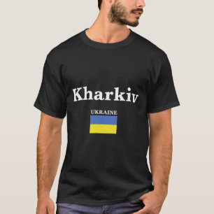 Camiseta Kharkiv Ucrânia E A Bandeira Ucraniana Da Ucrânia