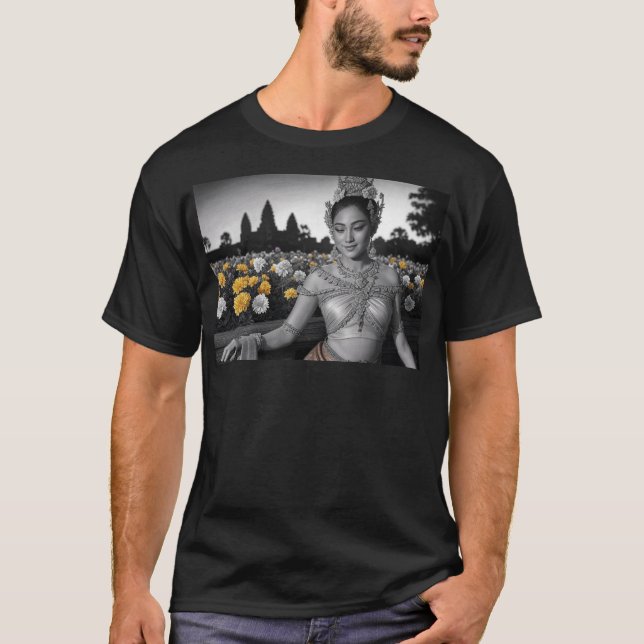 Camiseta Khmer Mona Lisa Em Angkor Wat (Frente)