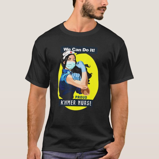 Camiseta Khmer Orud Trabalhador Da Frontline Rosie Riveter  (Frente)