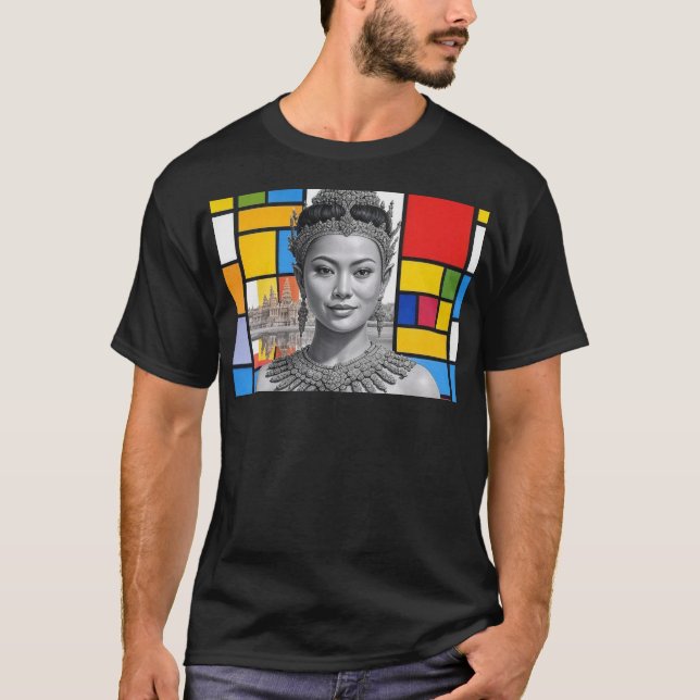 Camiseta Khmer Princess Com Angkor Wat (Frente)