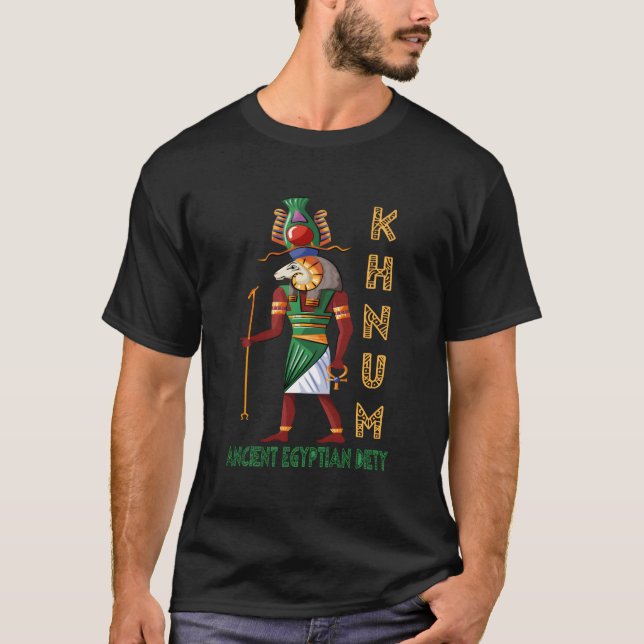 Camiseta Khnum Antigo Deity Egípcio Da Fonte Do Rio Nilo (Frente)