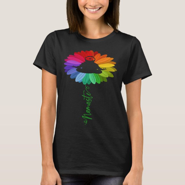 Camiseta Ki Namaste Daisy Yoga Hippie Sloth Meditation Cost (Frente)