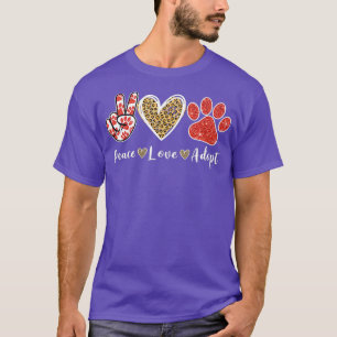 Camiseta Ki Peace Love Rescut Adotar Figurino De Gato De Cã
