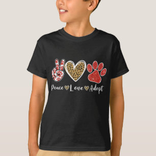 Camiseta Ki Peace Love Rescut Adote Cão Gato Figurume P