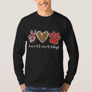Camiseta Ki Peace Love Rescut Adote Cão Gato Figurume P