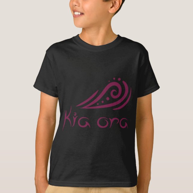 Camiseta Kia Ora Hello Wave In Maori New Zealand Lynesian  (Frente)