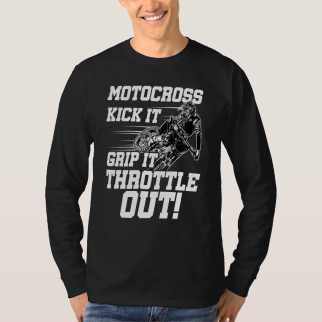 Camiseta Kick It Grip It Throttle It Out Dirt Biker Motocro (Frente)