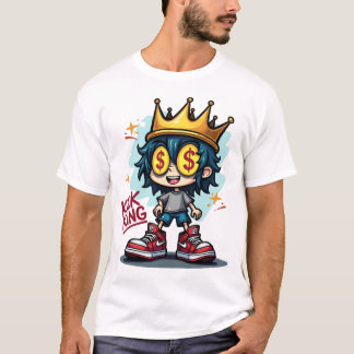 Camiseta Kick King Sneakerhead Grafite de desenho animado