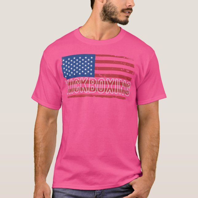 Camiseta Kickboxer de Bandeiras Americanas (Frente)