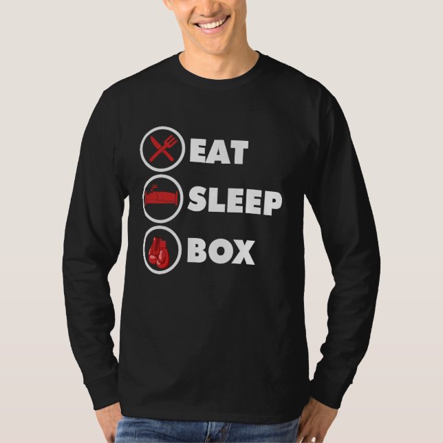 Camiseta Kickboxer Eat Sleep Box Funny Boxing Lover Boxer K (Frente)