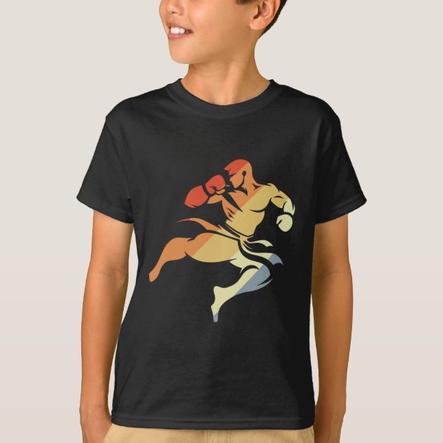 Camiseta Kickboxing Boy Sketch 90s Look Martial Arts  (Frente)