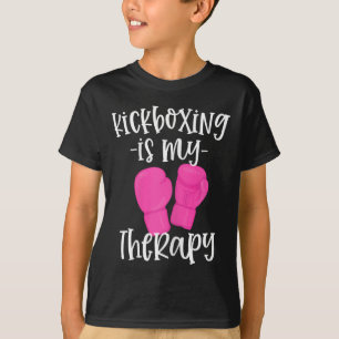 Camiseta Kickboxing É Minha Terapia Kickboxer Engraçado Tre