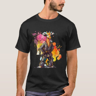 Camiseta Kickboxing Girafa Taekwondo Caratê Mma Engraçado