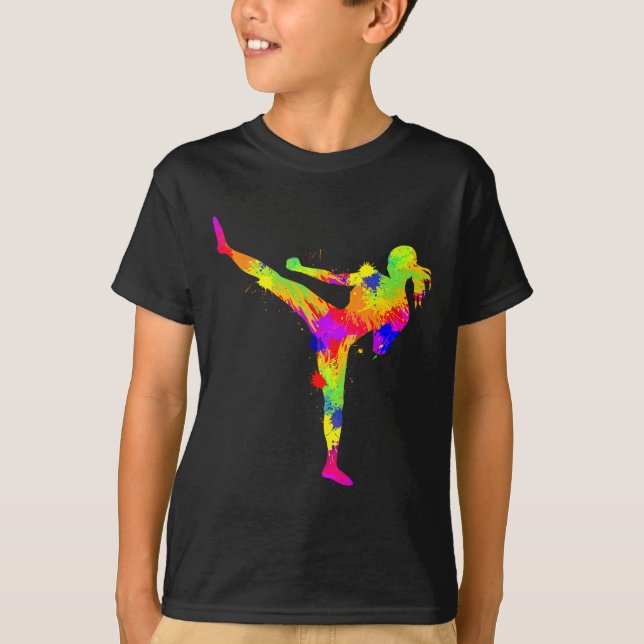 Camiseta Kickboxing Kickboxer Karate Mulheres Meninas Crian (Frente)
