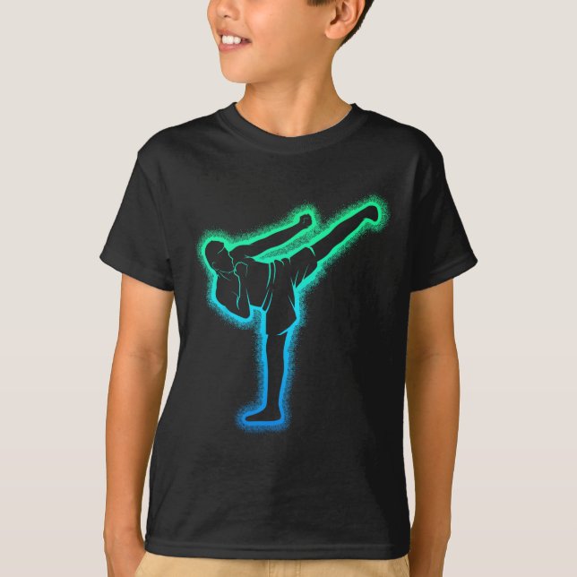 Camiseta Kickboxing Kickboxer Karate Taekwondo Kids Boys Me (Frente)
