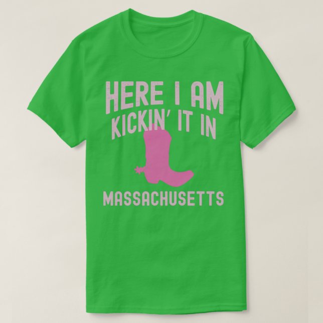 Camiseta Kicking It In Massachusetts Cowgirl Western Rodeo (Frente do Design)