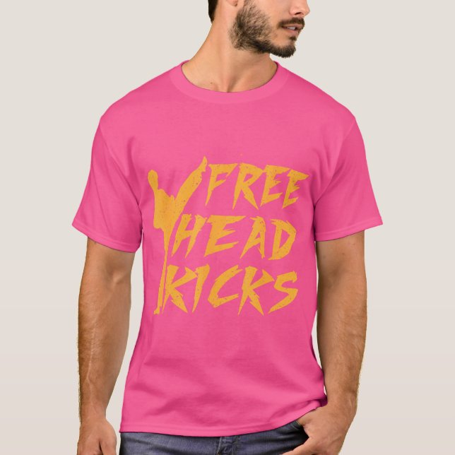 Camiseta Kicks De Cabeça Livre Engraçado - Kung Fu (Frente)