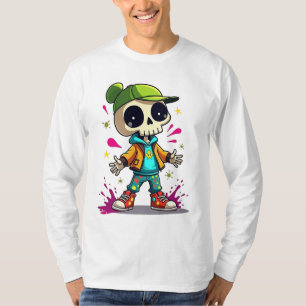 Camiseta Kid de Esqueleto legal - Streetwear de abertura de