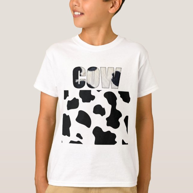 Camiseta Kid de impressão animal de vaca do felpudo Express (Frente)