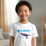 Camiseta Kid Dinossaur Festa de aniversário Personalizada<br><div class="desc">Comemore o aniversário do seu filho com esta fofa t-shirt de dinossauro.</div>
