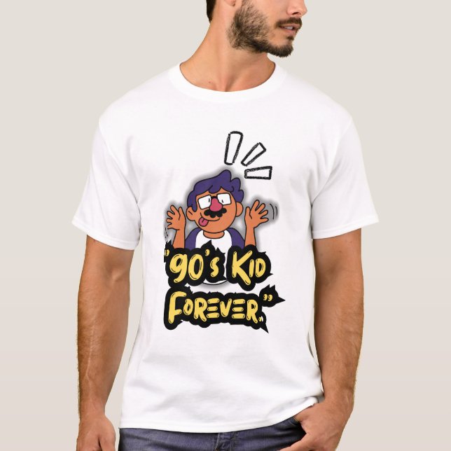 Camiseta Kid Forever, de 90 anos - Nostalgia Cartoon Editio (Frente)
