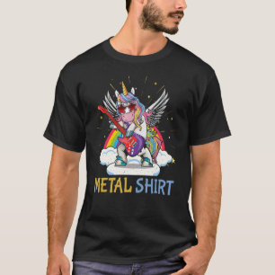 Camiseta Kid Guitar Rainbow Wing Unicorn Heavy Rock Music