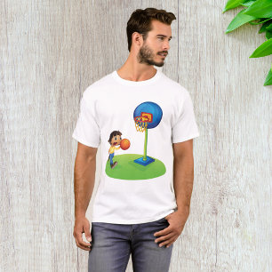 Camiseta Kid Jogando Basquete com Esporte de Hoop