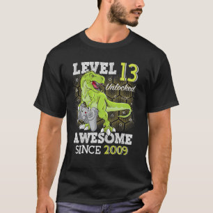 Camiseta Kid Level 13 Unlocked Awesome 2009 13 Y/O Gamer Bi