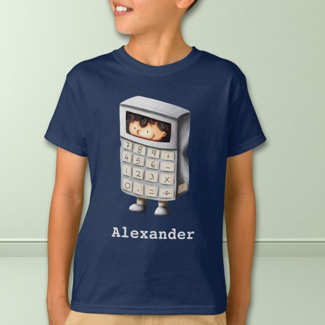 Camiseta Kid Nerd de Matemática Azul no Conjunto de Calcula (Criador carregado)