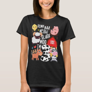 Camiseta Kid Oink Baa Neigh Cluck Moo Im 3 Festa de anivers