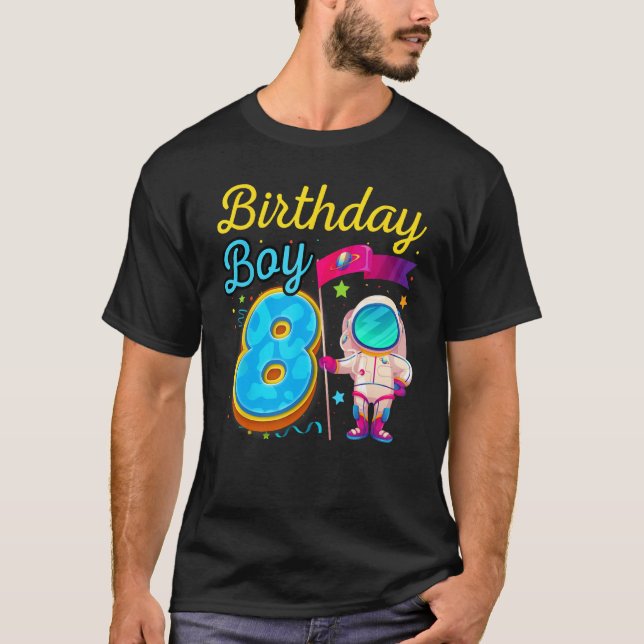 Camiseta Kid Oitavo Astronauta do Espaço da Lua - Galáxia (Frente)
