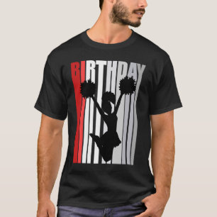 Camiseta Kid Red Cheerhead Birthday Kicking Kick Silhoue