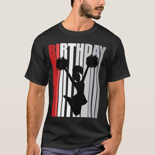 Camiseta Kid Red Cheerhead Birthday Kicking Kick Silhoue (Frente)