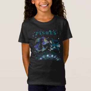 Camiseta Kid Retro Peixes Zodiac Traços T-Shirt