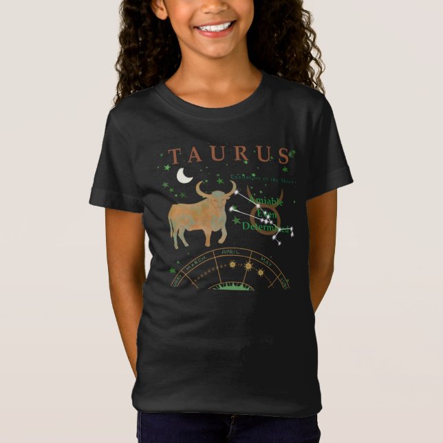 Camiseta Kid Retro Taurus Zodiac Traços T-Shirt (Frente)