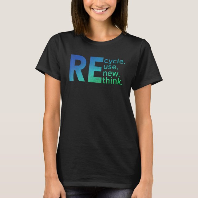 Camiseta Kid s Environmental Activism   Recycle Reuse Renew (Frente)