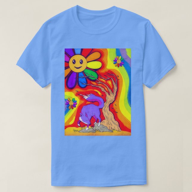Camiseta Kidcore Aestético Fo e Flores Sorridentes 80s 90s  (Frente do Design)