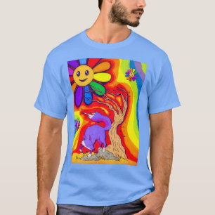 Camiseta Kidcore Aestético Fo e Flores Sorridentes 80s 90s