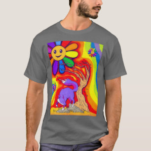 Camiseta Kidcore Aestético Fo e Flores Sorridentes 80s 90s 