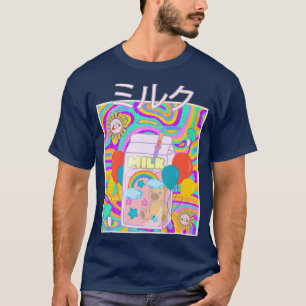 Camiseta Kidcore Aestético Japonês Kawaii — Caixa de Leite