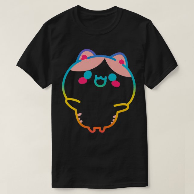 Camiseta Kidcore Aestético Kawaii Rainbow Cat Alt Indie 80s (Frente do Design)