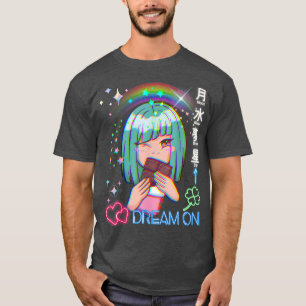 Camiseta Kidcore Kawaii Candy Anime Girl Glitchy Vaporwave