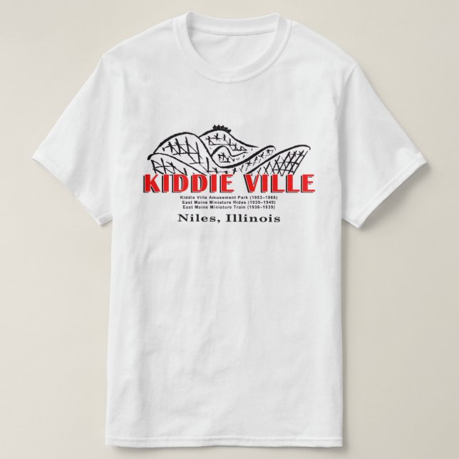 Camiseta Kiddieville Amusement Park, Niles, Illinois (Frente do Design)