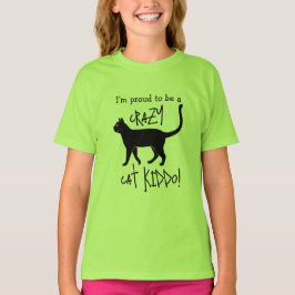Camiseta Kiddo Gato Louco Preto Verde Personalizado