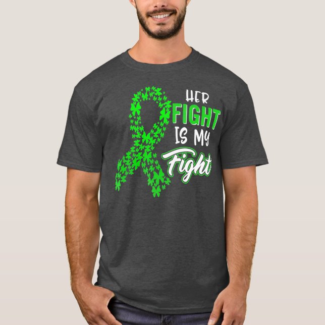 Camiseta Kidney Disease Awareness Her Fight Green Ribbon (Frente)