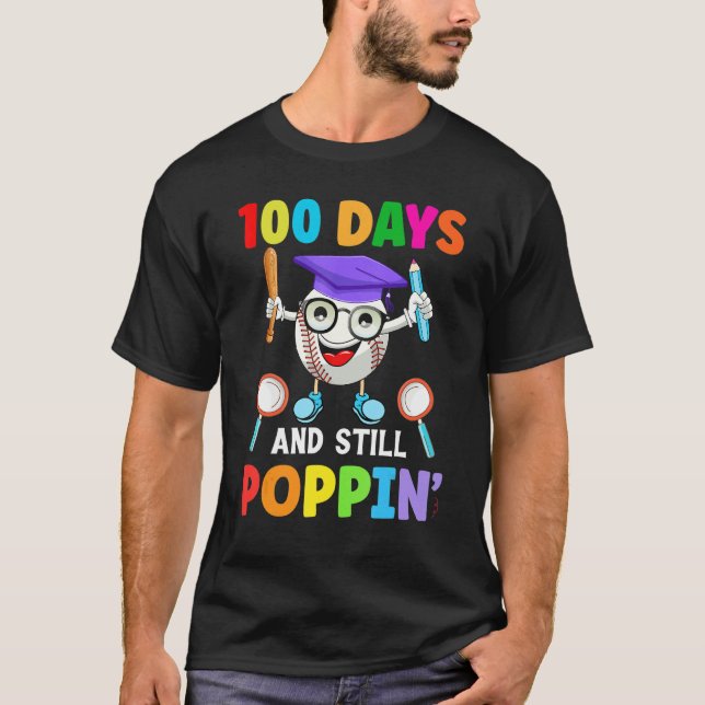 Camiseta Kids 100 Days and Still Poppin Happy 100 Days Of S (Frente)
